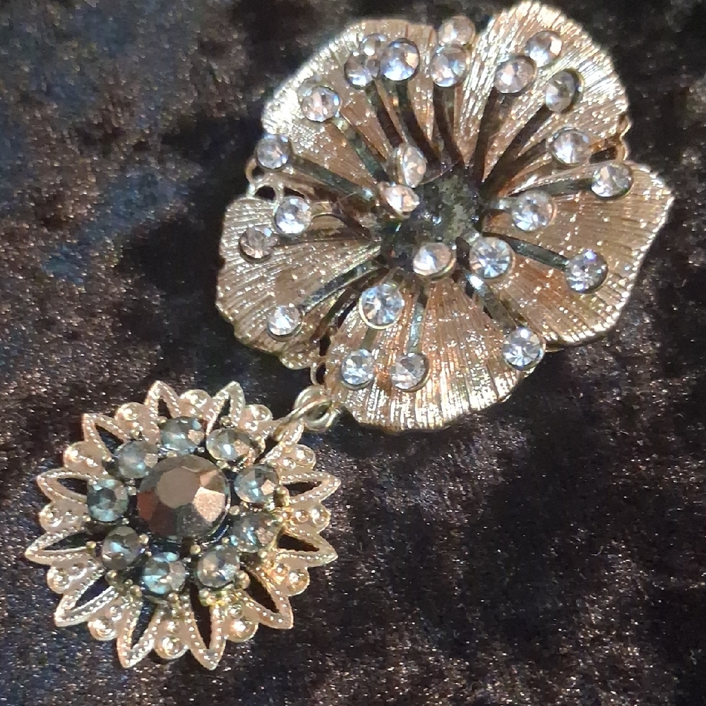Vintage Gold and Silver Floral Brooch Collection